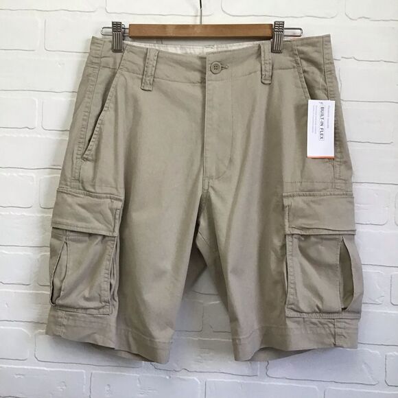 BEIGE Cargo Old Navy cargo men’s shorts safari soft cotton spandex elastane 30 - Picture 10 of 10